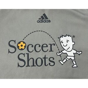 Adidas "Soccer Shots" Gray & White Jersey Shirt Youth Size‎ Medium